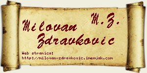 Milovan Zdravković vizit kartica